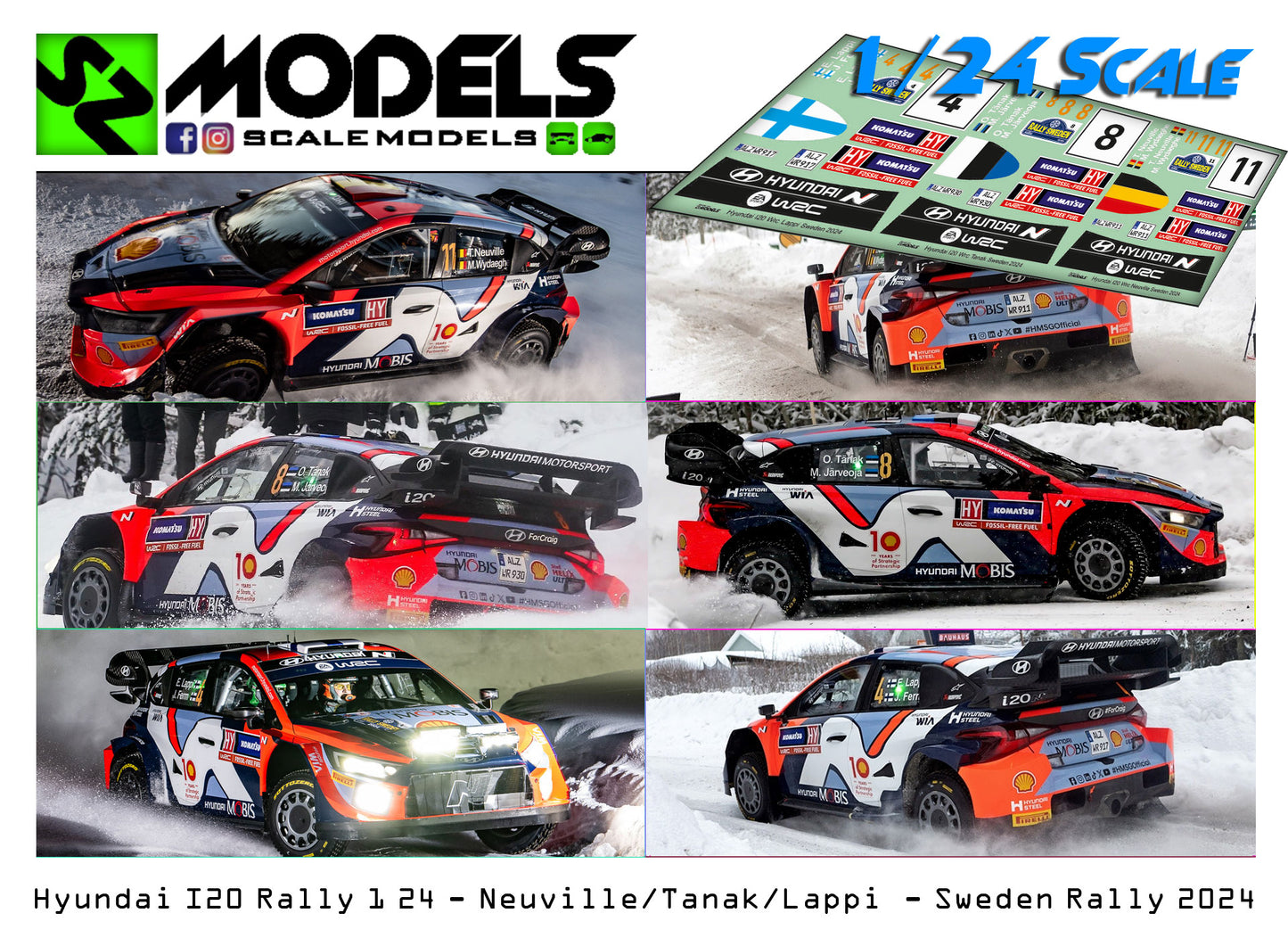 Hyundai I20 Rally1 Neuville Tanak Lappi Sweden 2024