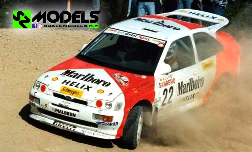 Miniature Ford Escort RS Cosworth Gr.A - B.Thiry San Remo 1994, Ottomobile 1/18, Neuve