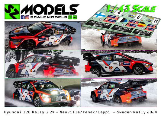 Hyundai I20 Rally1 Neuville Tanak Lappi Sweden 2024