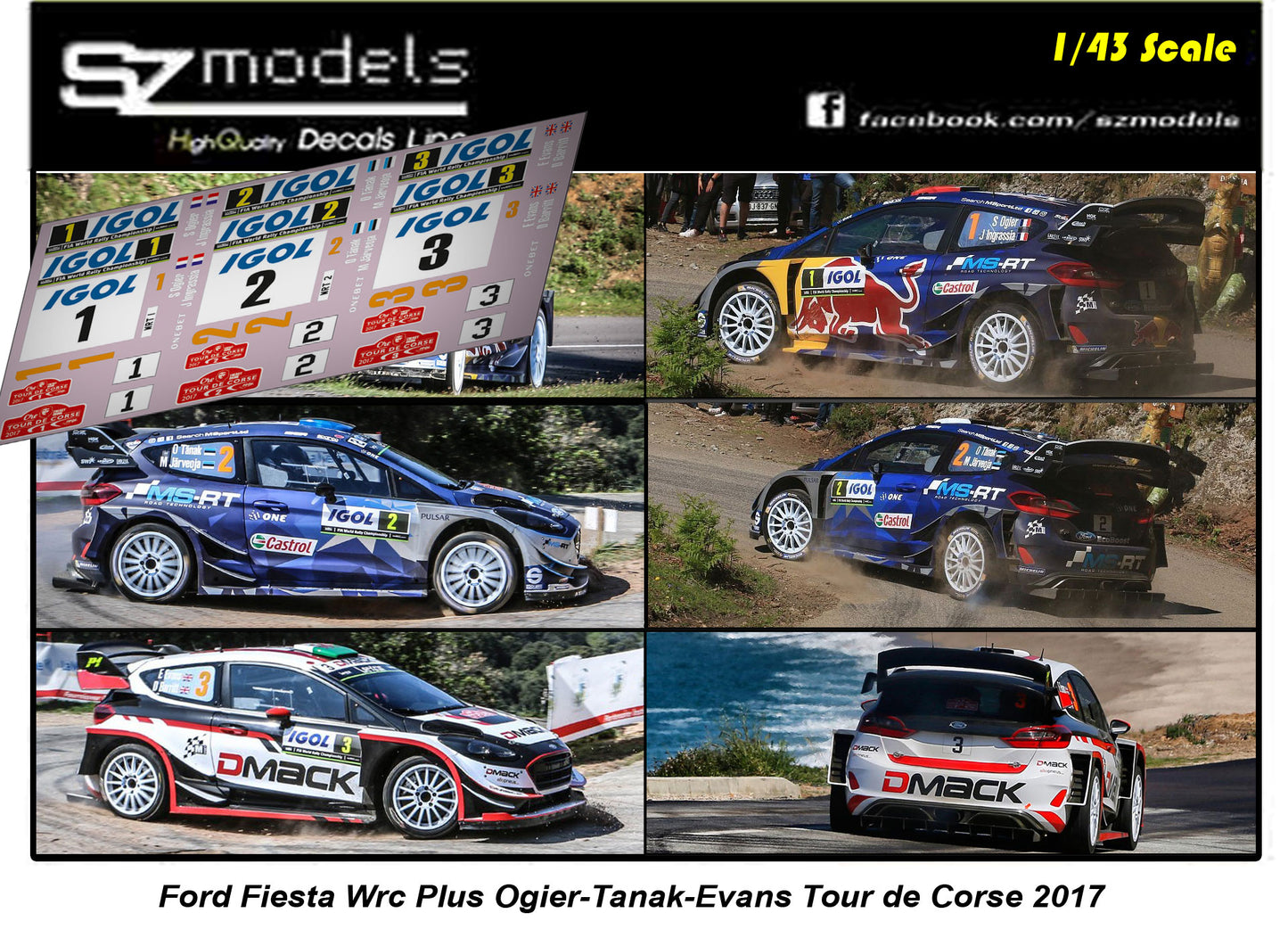 Ford Fiesta Wrc Plus Ogier Tanak Evans Tour de Corse 2017