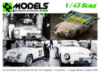 Alfa Romeo Giulietta SZ Sprint Zagato Consten Liege-Rome-Liege 1958