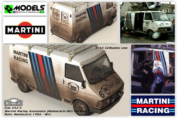 1/43 Build Models Fiat 242 E II Martini Racing Team Assistance 1986 (Montecarlo Dirt Version)