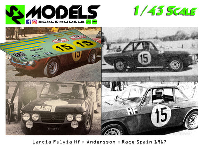 Lancia Fulvia Hf Andersson Rally Race Spain 1967