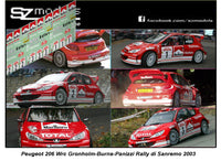 Peugeot 206 Wrc Gronholm-Burns-Panizzi Rally di Sanremo 2003