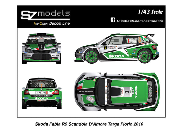 1/43 Decal Skoda Fabia R5 Scandola Targa Florio 2016