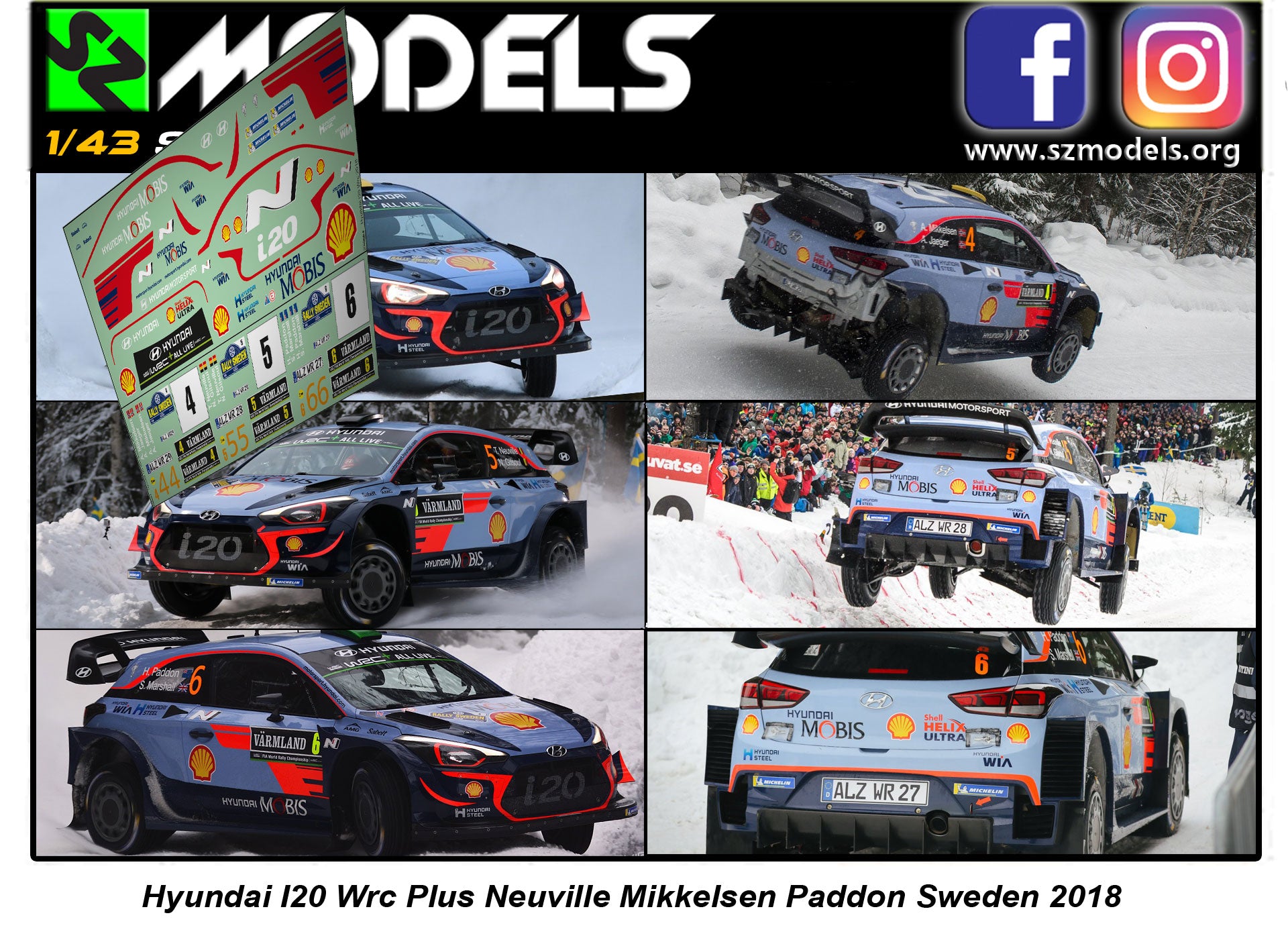 Figurine OPO 10 - Hyundai I20 WRC Rallye De Suède 2015 - Échelle 1/43