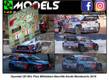 Hyundai I20 Wrc Plus Neuville Mikkelsen Sordo Montecarlo 2018