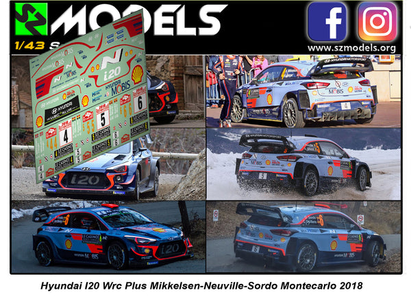 Hyundai I20 Wrc Plus Neuville Mikkelsen Sordo Montecarlo 2018