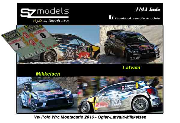 Volkswagen Polo Wrc Latvala Mikkelsen Montecarlo 2016